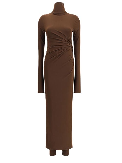 THE ANDAMANE Tuta Tessa a collo alto con schiena scoperta THE ANDAMANE | T180111ATJP107600 DARK BROWN